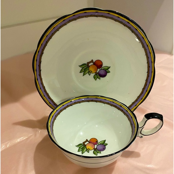 Rare Paragon Star Bone China Teacup and Saucer Fruit Bowl with Coloured Bands - Picture 1 of 9